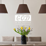 God is My Refuge Inspirational Wall Decal Religious Home Decor VWAQ