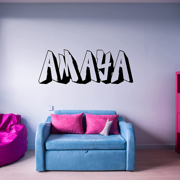 VWAQ Custom Graffiti Wall Decals Name - Personalized Kids Rooms Decor Hip Hop Vinyl Sticker - CSGN3 