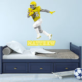 Custom Football Player Wall Decal - Personalized Name Sports Sticker Wall Decor VWAQ - HOL63