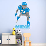 Left Hand Football Player Lineman with Custom Name VWAQ - HOL65L