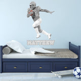 Custom Football Player Wall Decal - Personalized Name Sports Sticker Wall Decor VWAQ - HOL63