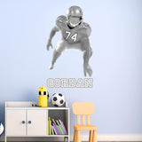 Left Hand Football Player Lineman with Custom Name VWAQ - HOL65L