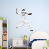 Left Handed Baseball Player Pitcher Fully Custom Wall Decal - HOL64L