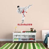 Custom Karate Boy Wall Decal - Personalized Name Sports Sticker Decor VWAQ - HOL61