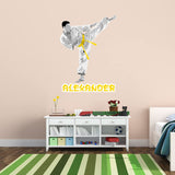 Custom Karate Boy Wall Decal - Personalized Name Sports Sticker Decor VWAQ - HOL61