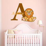 Custom Lion Monogram Name Wall Decal Kids Room Décor - CM11