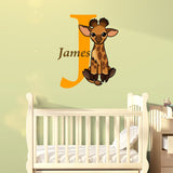 Custom Name Giraffe Wall Decal Kids Room Personalized Name Monogram Decal Letter and Name Decor - CM12