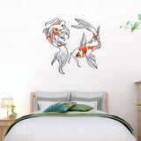 Koi Fish Wall Decal Dual Fish Wall Sticker Home Decor VWAQ-PAS47