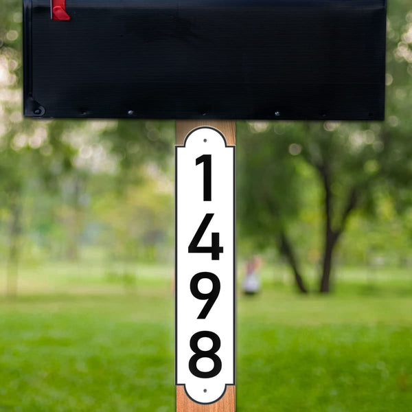 VWAQ Custom Mailbox Post Sign Address Numbers Reflective Aluminum Plaque - AS1S1 