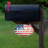 VWAQ Personalized American Flag Aluminum Sign Double Sided Reflective Hanging Mailbox Numbers Plaque Address - AS2S3