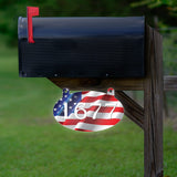 VWAQ Custom Double Sided Reflective Aluminum Sign American Flag Hanging Mailbox Address Plaque Numbers - AS2S2