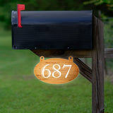 VWAQ Double Sided Reflective Custom Aluminum Sign for Mailbox Wood Design Address Numbers Plaque - AS2S5