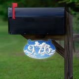 VWAQ Mailbox Hanging Number Aluminum Sign Double Sided Reflective Custom Address Plaque Clouds - AS2S6