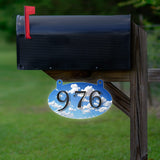VWAQ Mailbox Hanging Number Aluminum Sign Double Sided Reflective Custom Address Plaque Clouds - AS2S6 