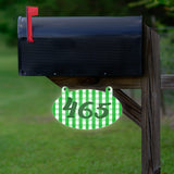 VWAQ Custom Plaid Aluminum Sign Reflective Mailbox Number - Double Sided Hanging Personalized Address Plaque - AS2S9