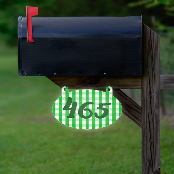 VWAQ Custom Plaid Aluminum Sign Reflective Mailbox Number Double Sid