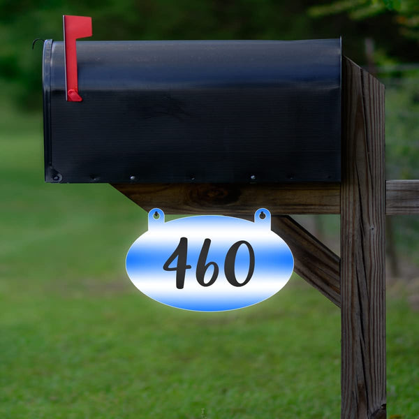 VWAQ Custom Hanging Aluminum Sign Mailbox Number - Double Sided Reflective Personalized Address Plaque - AS2S8 