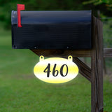 VWAQ Custom Hanging Aluminum Sign Mailbox Number - Double Sided Reflective Personalized Address Plaque - AS2S8