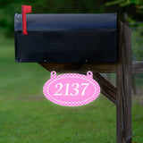 VWAQ Custom Address Aluminum Sign Polka Dots for Mailbox - Double Sided Reflective Hanging Personalized House Numbers Plaque - AS2S10