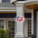 VWAQ Custom American Flag House Number Sign Address Plaque Patriotic Decor - Single Sided and Reflective Pre-Drilled Holes - AS3S2 Vertical