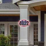 VWAQ Personalized Heart American Flag House Address Sign Patriotic Numbers Plaque - Single Sided and Reflective Pre-Drilled Holes - AS3S4 Vertical 