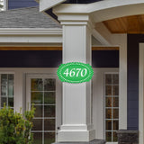 VWAQ Personalized Aluminum Plaque House Address Polka Dots Number Sign - Single Sided and Reflective Pre-Drilled Holes - AS3S10 Vertical