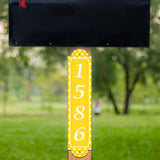 VWAQ Personalized Polka Dot Aluminum Sign for Mailbox Post Home Address Numbers Plaque - Single Sided and Reflective Pre-Drilled Holes - AS1S10