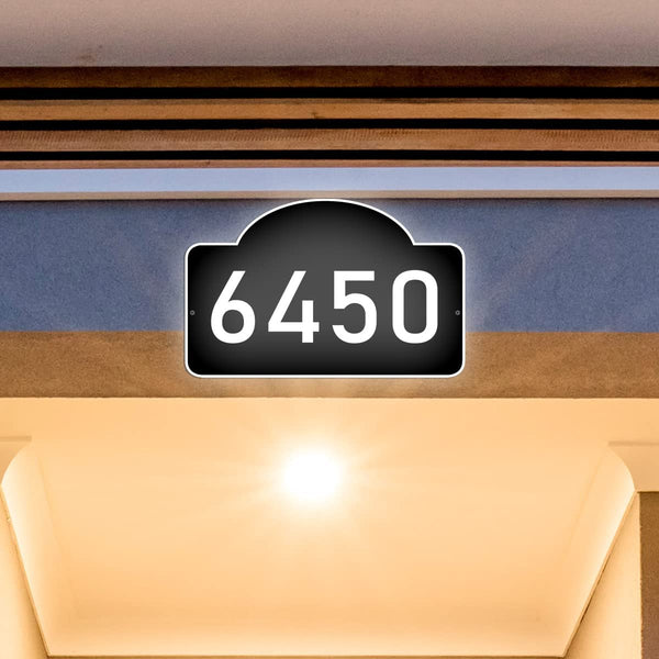 VWAQ Custom House Number Sign Aluminum Sign Address Plaque - Single Sided and Reflective Pre-Drilled Holes - AS4S1 Horizontal