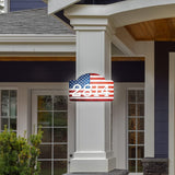 VWAQ Personalized American Flag Address Sign Custom Home Number Aluminum Plaque - Single Sided and Reflective Pre-Drilled Holes - AS4S3 Vertical