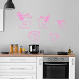 Measuring Cups Wall Decals Home Decor Wall Stickers - 5 PCS VWAQ - MCWD