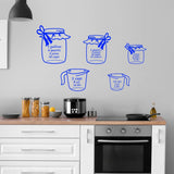 Measuring Cups Wall Decals Home Decor Wall Stickers - 5 PCS VWAQ - MCWD