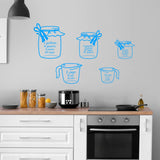 Measuring Cups Wall Decals Home Decor Wall Stickers - 5 PCS VWAQ - MCWD