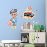 Custom Name Superhero Wall Decal Kids Room Personalized Name Decal - HOL68