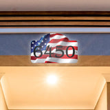 VWAQ Custom American Flag Address Number Sign House Aluminum Plaque - Single Sided and Reflective Pre-Drilled Holes - AS4S2 Horizontal 