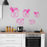 Measuring Cups Wall Decals Home Decor Wall Stickers - 5 PCS VWAQ - MCWD