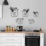 VWAQ Measuring Cups Wall Decals Home Decor Wall Stickers - 5 PCS - MCWD 