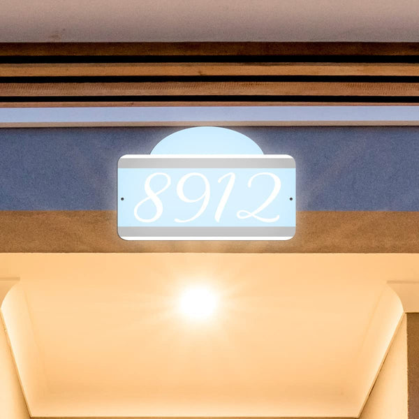VWAQ Personalized Home Address Aluminum Plaque Numbers Sign - Single Sided and Reflective Pre-Drilled Holes - AS4S7 Horizontal 