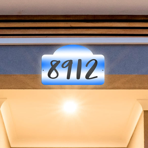 VWAQ Custom Aluminum Sign Home Address House Numbers Plaque - Single Sided and Reflective Pre-Drilled Holes - AS4S8 Horizontal 