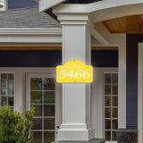 VWAQ Personalized Reflective Address Numbers Aluminum Sign Polka Dots Plaque - Single Sided Pre-Drilled Holes - AS4S10 Vertical