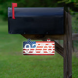 VWAQ Custom American Flag Reflective Address Hanging Sign for Mailbox Patriotic Aluminum Plaque Home Numbers - Double Sided - AS5S3