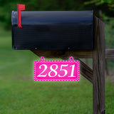 VWAQ Custom Polka Dot Reflective Sign Address Hanging Aluminum Plaque Numbers for Mailbox Post - Double Sided - AS5S10