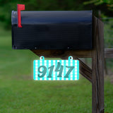 VWAQ Custom Plaid Reflective Sign Home Address Hanging Aluminum Plaque Numbers for Mailbox Post - Double Sided - AS5S9