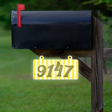 VWAQ Custom Plaid Reflective Sign Home Address Hanging Aluminum Plaque Numbers for Mailbox Post - Double Sided - AS5S9