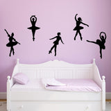 VWAQ Dancing Ballerina Wall Decals - Girls Room Wall Art - Variety Pack - 5 PCS 