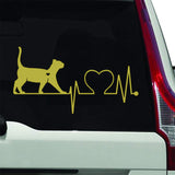 VWAQ Cat Lover Car Sticker - Vehicle Decal Pet Heart - Cat Silhouette Animal Vinyl - V1