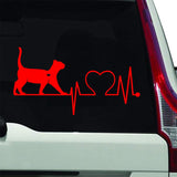 VWAQ Cat Lover Car Sticker - Vehicle Decal Pet Heart - Cat Silhouette Animal Vinyl - V1