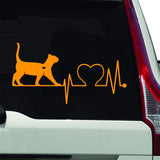 VWAQ Cat Lover Car Sticker - Vehicle Decal Pet Heart - Cat Silhouette Animal Vinyl - V1