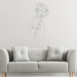 VWAQ Hand Holding Rose Artwork Wall Decal - Tattoo Vinyl Wall Art Sticker Home Decoration