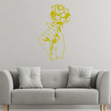 VWAQ Hand Holding Rose Artwork Wall Decal - Tattoo Vinyl Wall Art Sticker Home Decoration