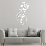 VWAQ Hand Holding Rose Artwork Wall Decal - Tattoo Vinyl Wall Art Sticker Home Decoration